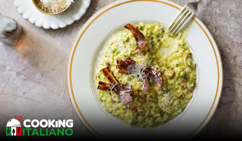 Indulge in creamy risotto with sweet peas for a flavorful meal. Quick, easy, and satisfying! Try it today.